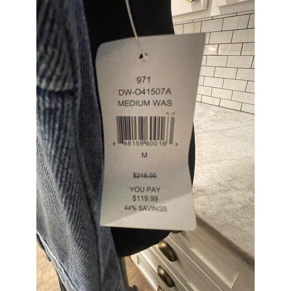 Free People Driftwood Jumpsuit Womens Medium NWT Embroidered Denim Wash Flared - Picture 6 of 10